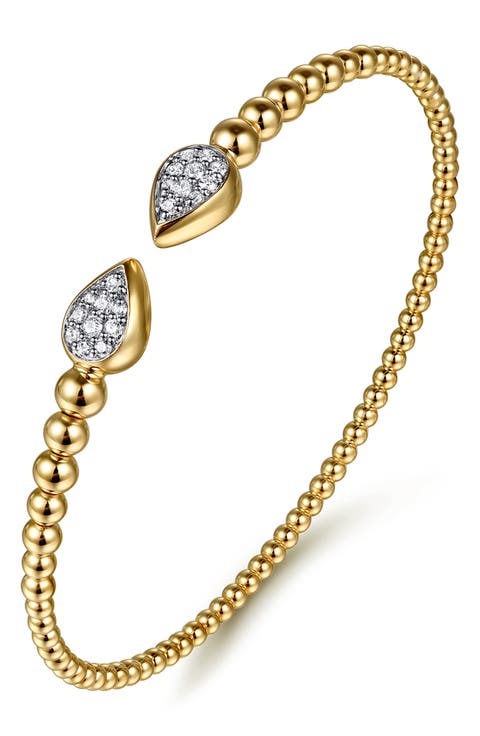 Bujukan Beaded Diamond Pavé Cuff Bracelet