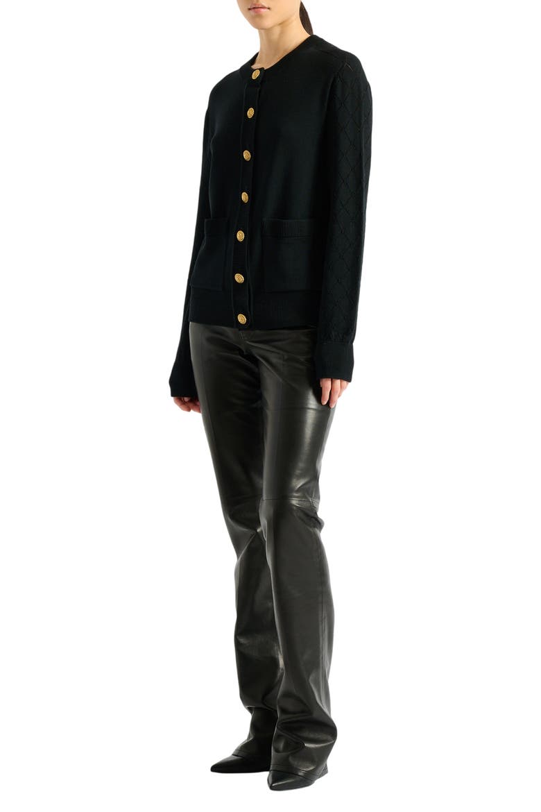 Knit cardigan, Main, color, black