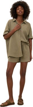 Pact Organic Cotton Coastal Double Gauze Oversized Shirt