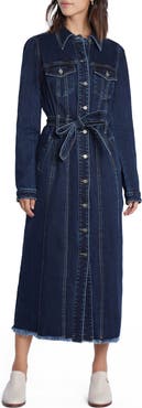 Wash Lab Denim Long Sleeve Denim Shirtdress