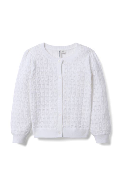 Shop Janie And Jack Pointelle Cardigan In White