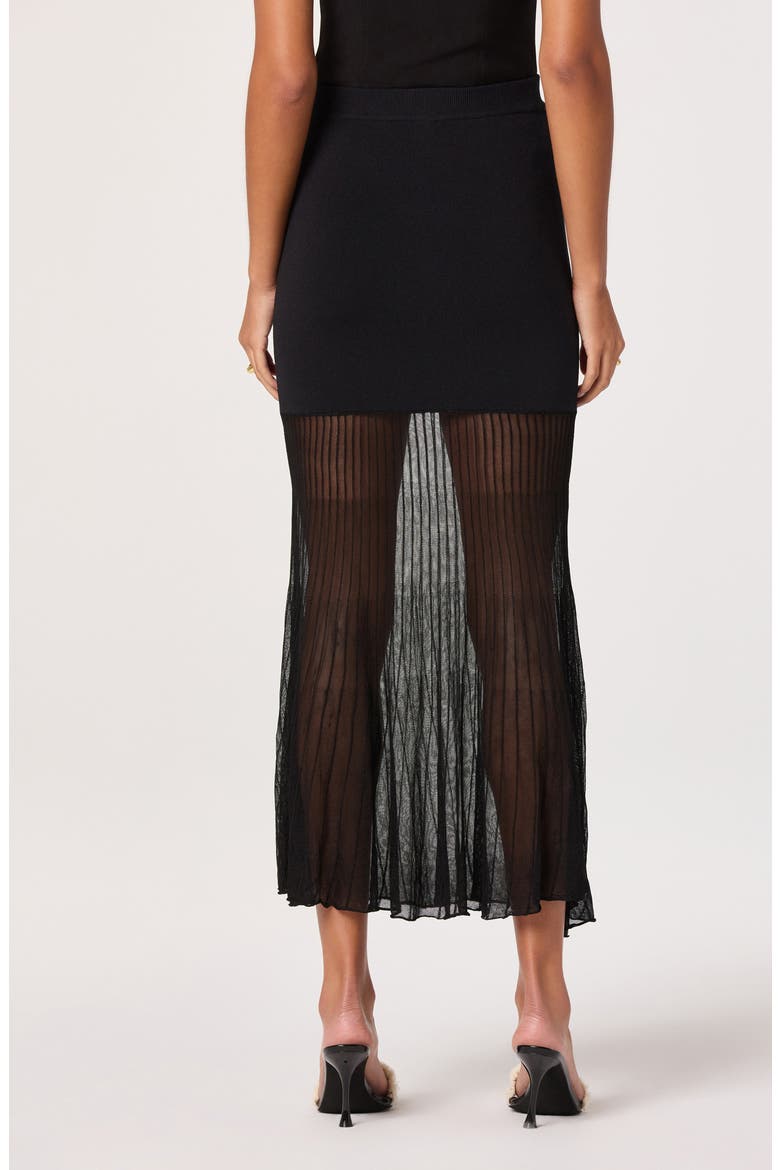 Contrast Knit Skirt, Alternate, color, BLACK