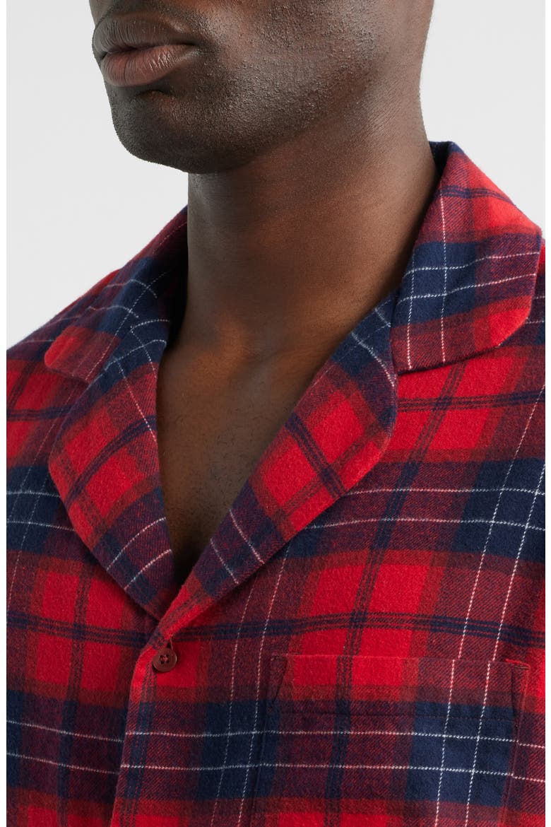 Plaid Flannel Pajamas, Alternate, color, RED- NAVY DAWSON PLAID