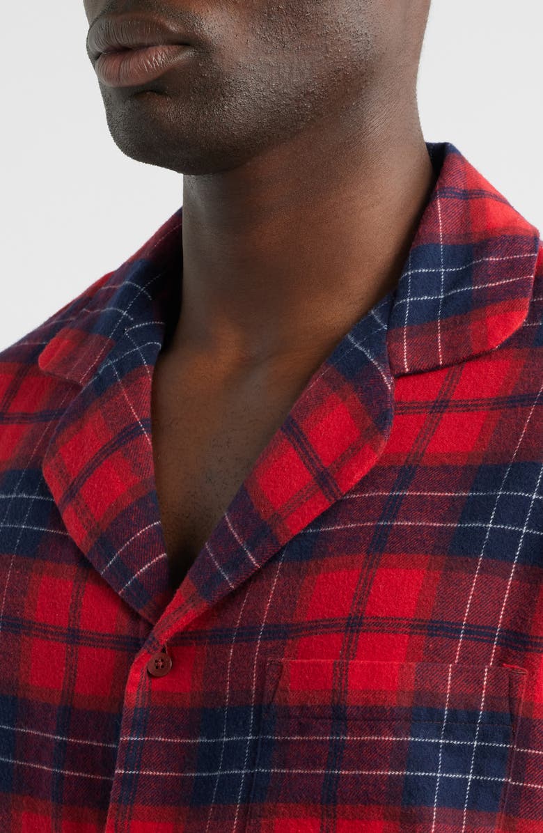 Nordstrom Plaid Flannel Pajamas, Alternate, color, Red- Navy Dawson Plaid