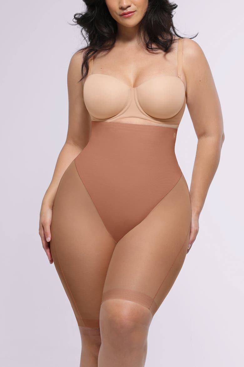 MeshSmooth Butt-Lifting Above-Knee Short, Main, color, Bronze