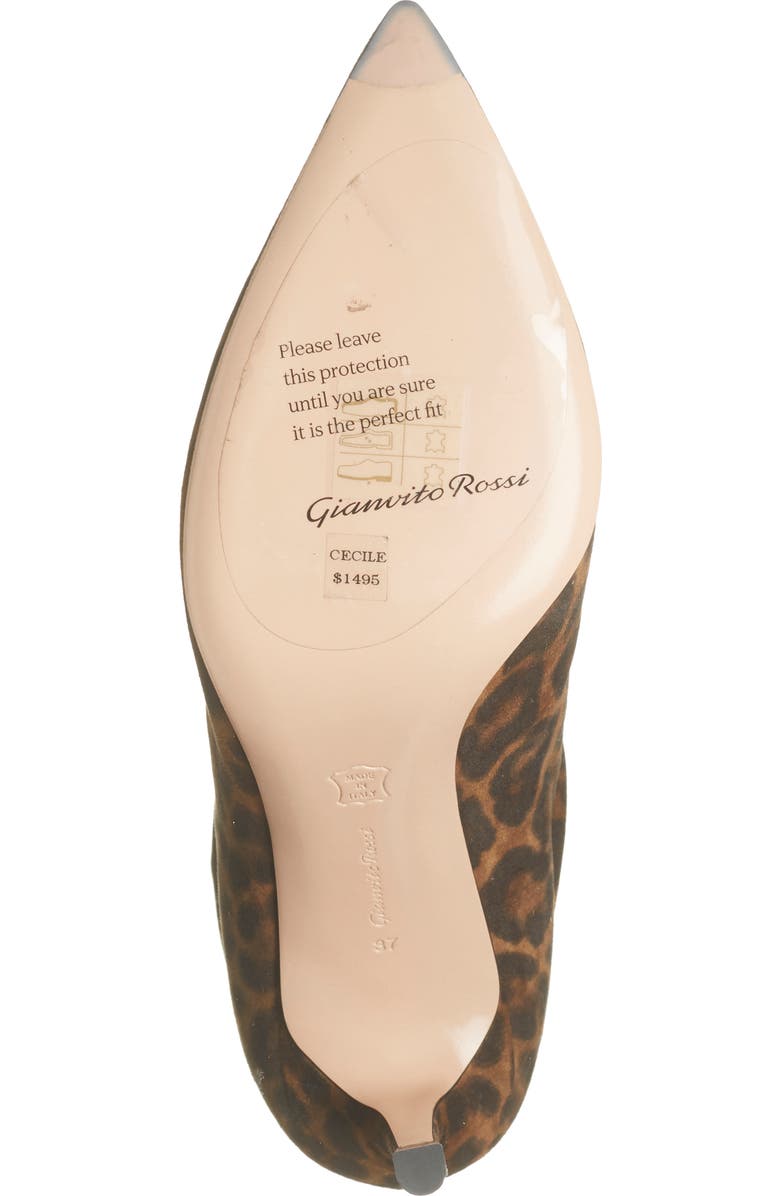 Gianvito Rossi Ruched Leopard Print Bootie, Alternate, color,