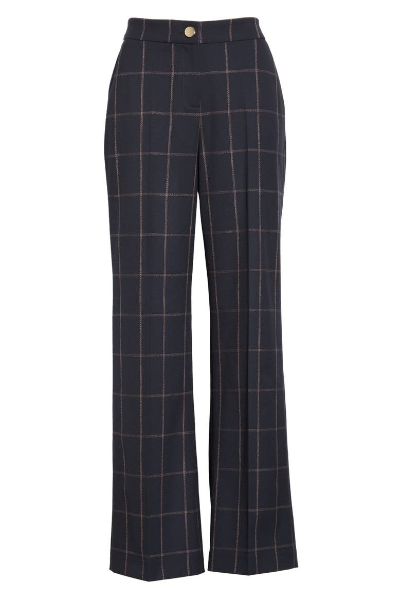 Luunnat Check Wide Leg Pants, Alternate, color, MID BLUE