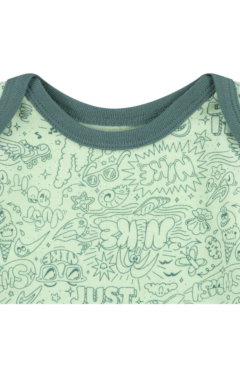 Nike Bodysuit, Bib & Hat Set, Alternate, color, Vapor Green