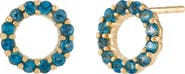 Frankie & Zoe London Blue Topaz Round Stud Earrings
