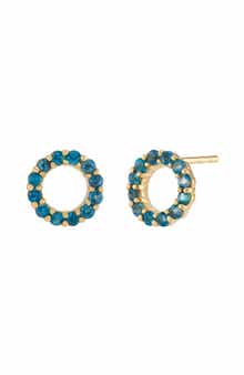 Frankie & Zoe London Blue Topaz Round Stud Earrings