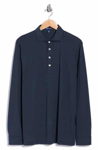 Ashby Silk & Cotton Long Sleeve Polo