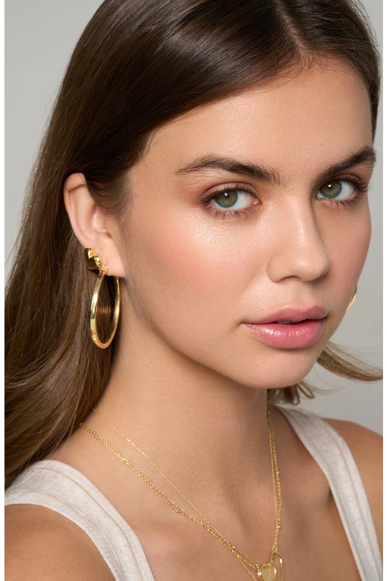 14K Gold Large Tube Hoop Earrings, Alternate, color, 14K YELLOW GOLD