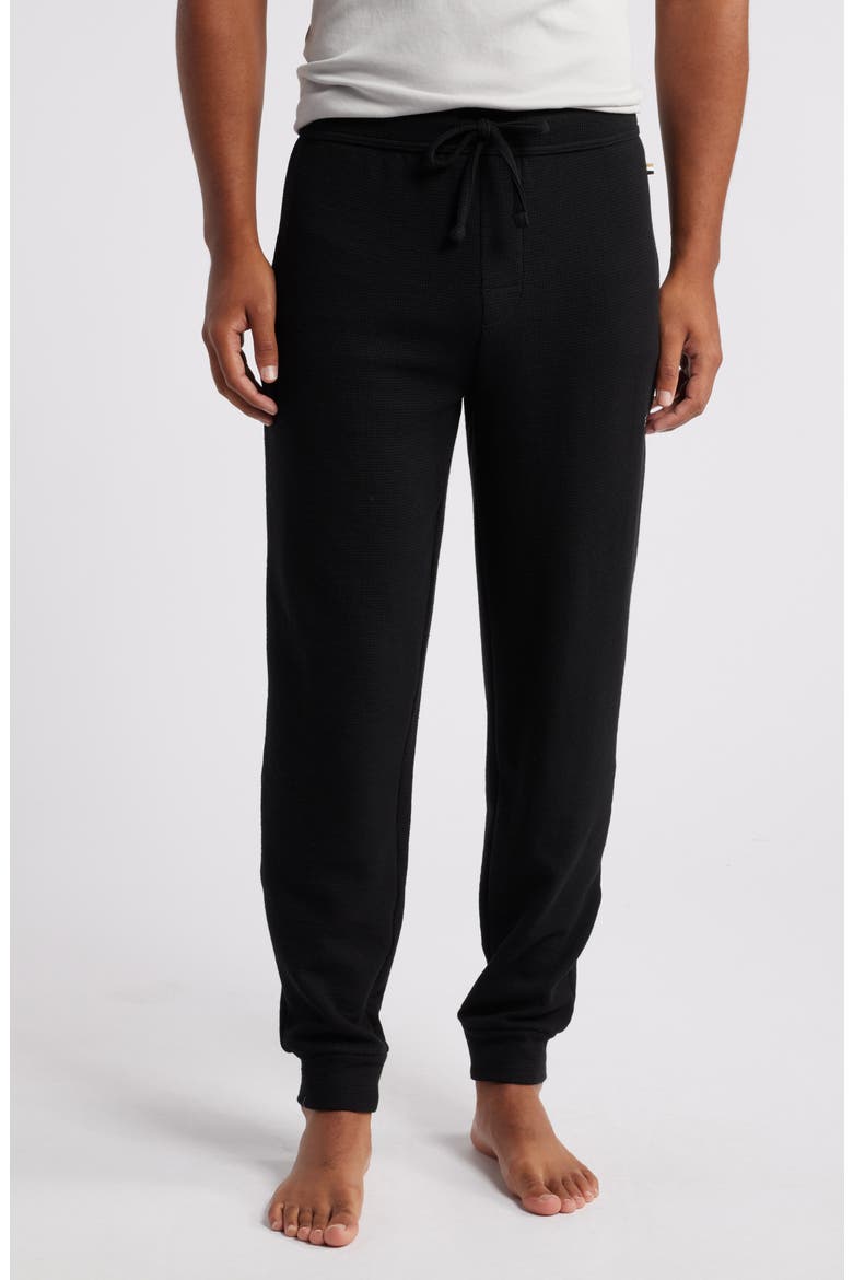 Waffle Cotton Blend Pajama Joggers, Main, color, BLACK