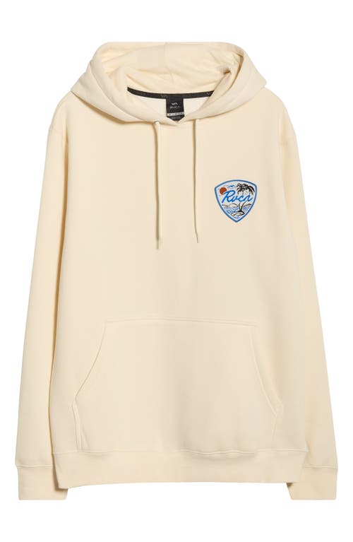 Rvca Current Fleece Pullover Hoodie In White