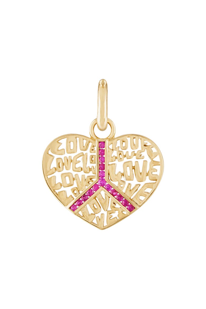 Peace & Love Pendant, Main, color, PINK