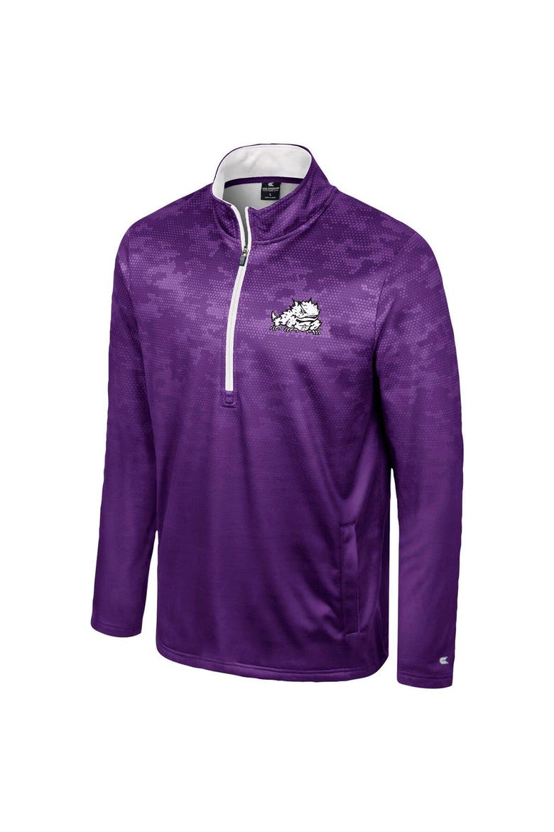 Men's Colosseum  Purple TCU Horned Frogs The Machine Half-Zip Jacket, Alternate, color, Purple