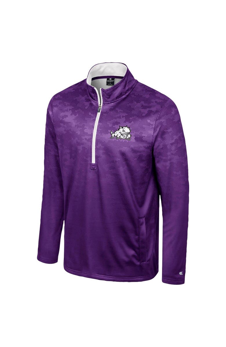 COLOSSEUM Men's Colosseum Purple TCU Horned Frogs The Machine Half-Zip Jacket, Alternate, color, Purple