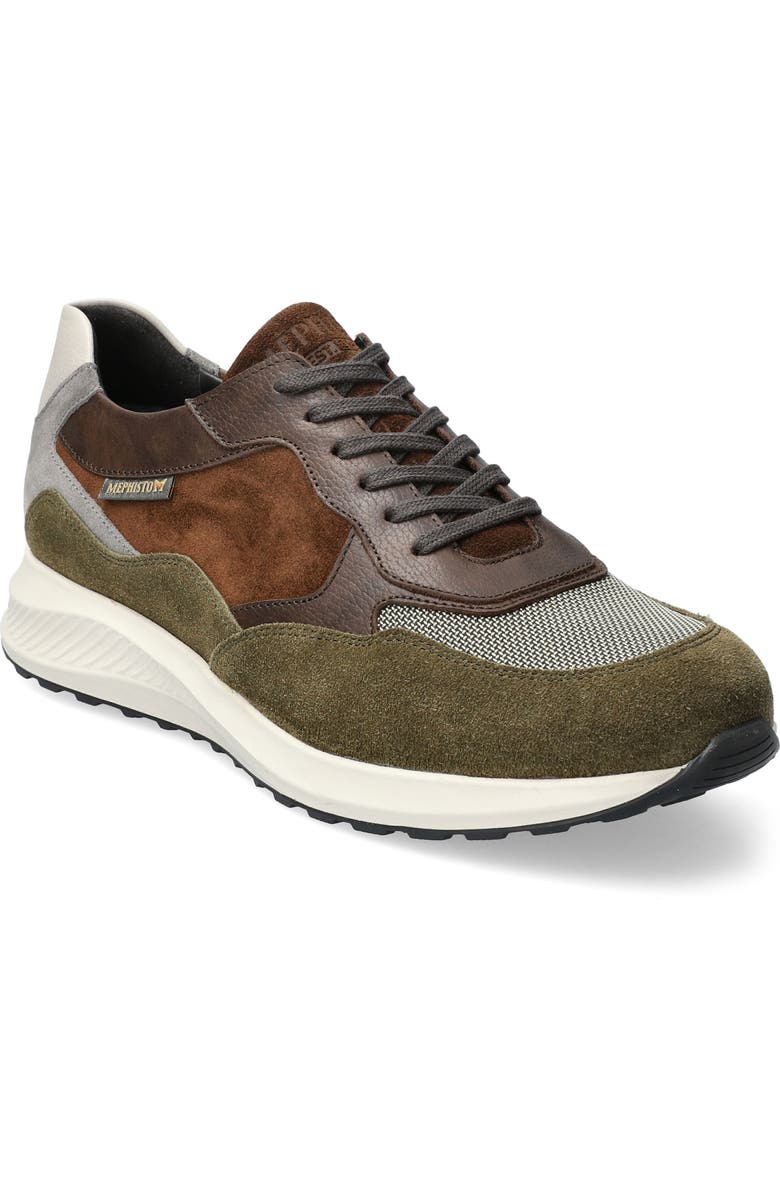 Mephisto Driss Mixed Media Sneaker, Main, color, Khaki