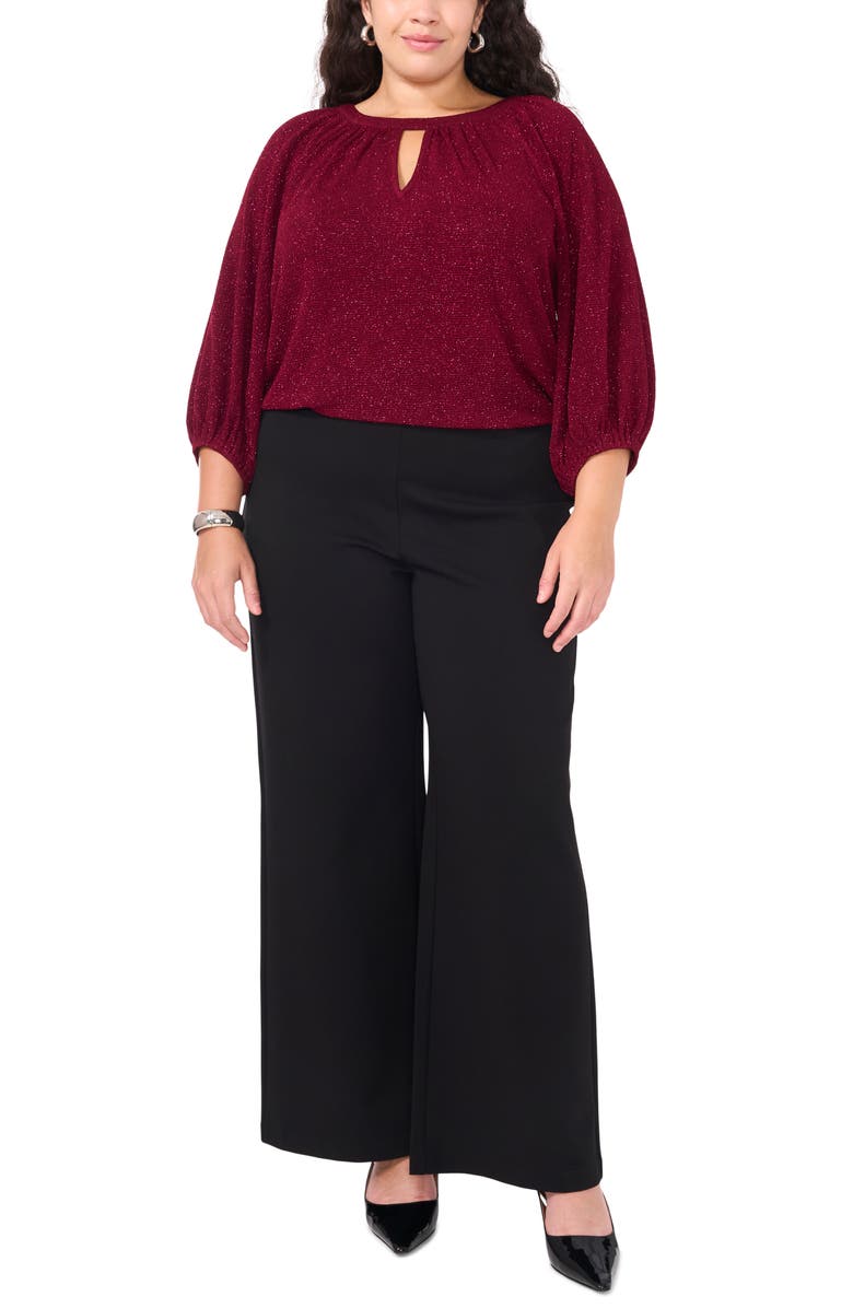 Vince Camuto Sparkle Keyhole Peasant Top, Alternate, color, 