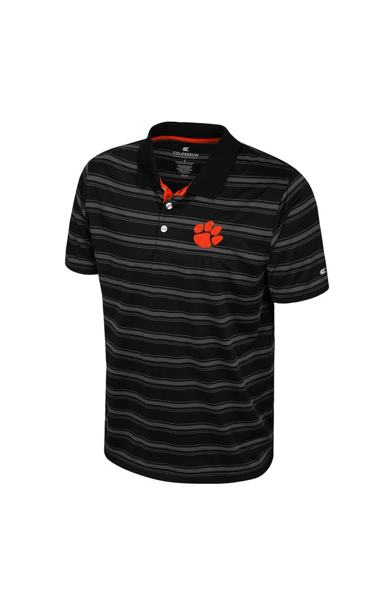 COLOSSEUM Men's Colosseum Black Clemson Tigers Milk Steak Polo, Alternate, color, Black