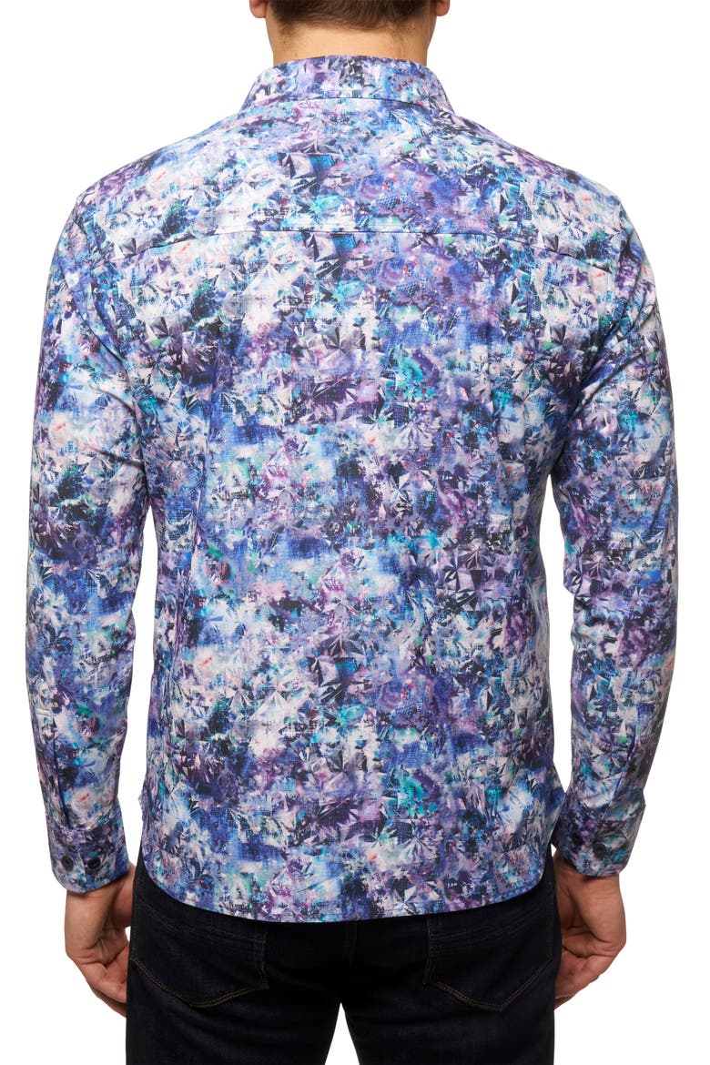Mensa Print Performance Button-Up Shirt, Alternate, color, MULTI