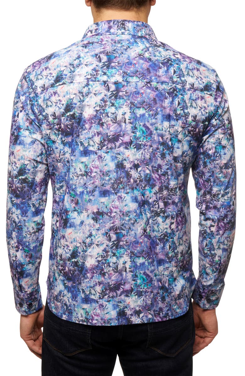 Robert Graham Mensa Print Performance Button-Up Shirt, Alternate, color,