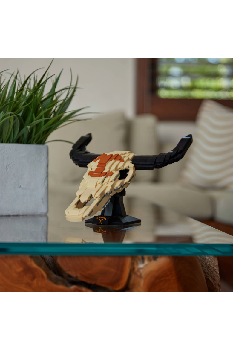 Yellowstone Steer Skull Building Set, Alternate, color, Yellow
