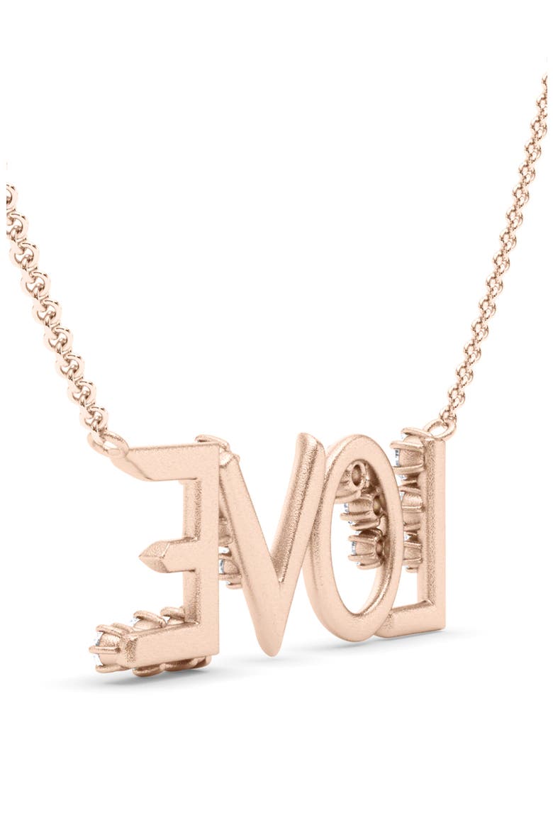 Love Lab Created Diamond Necklace, Alternate, color, 18K ROSE GOLD