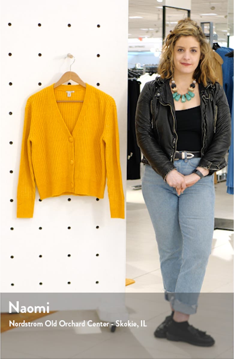 Ribbed V-Neck Cardigan, sales video thumbnail