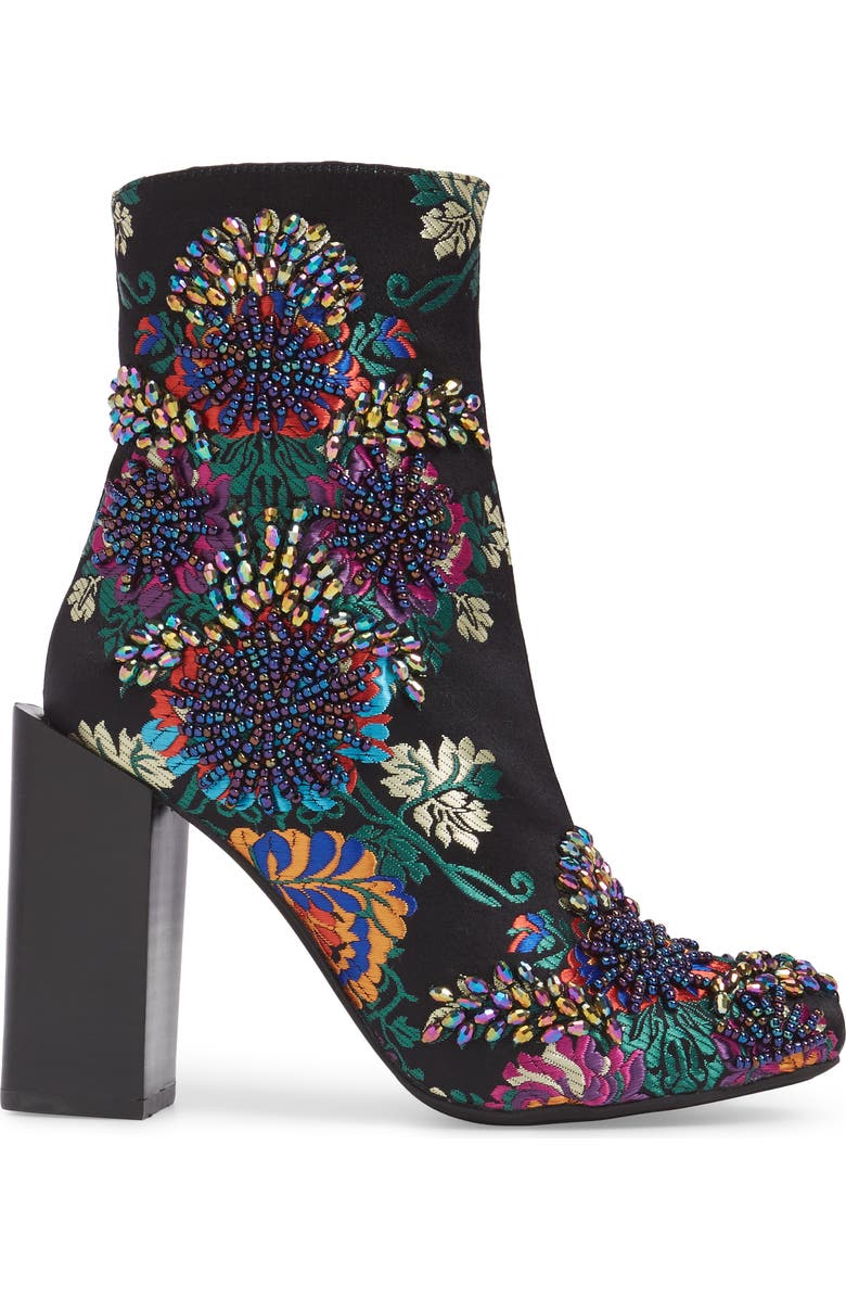 Jeffrey Campbell Stratford Embellished Brocade Bootie, Alternate, color,