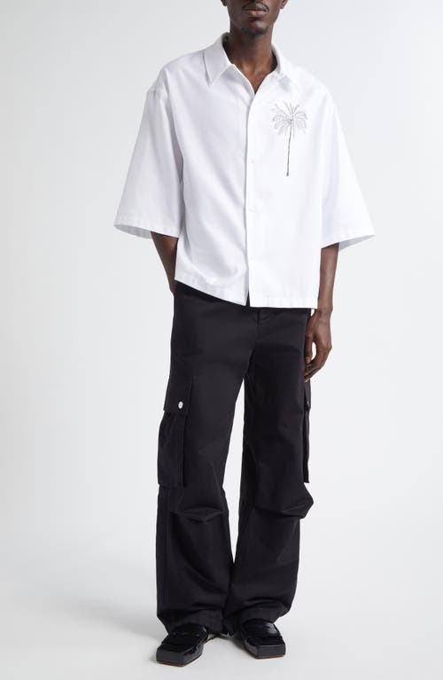 Jacquemus La Chemise Aloe Palm Tree Graphic Button-up Shirt