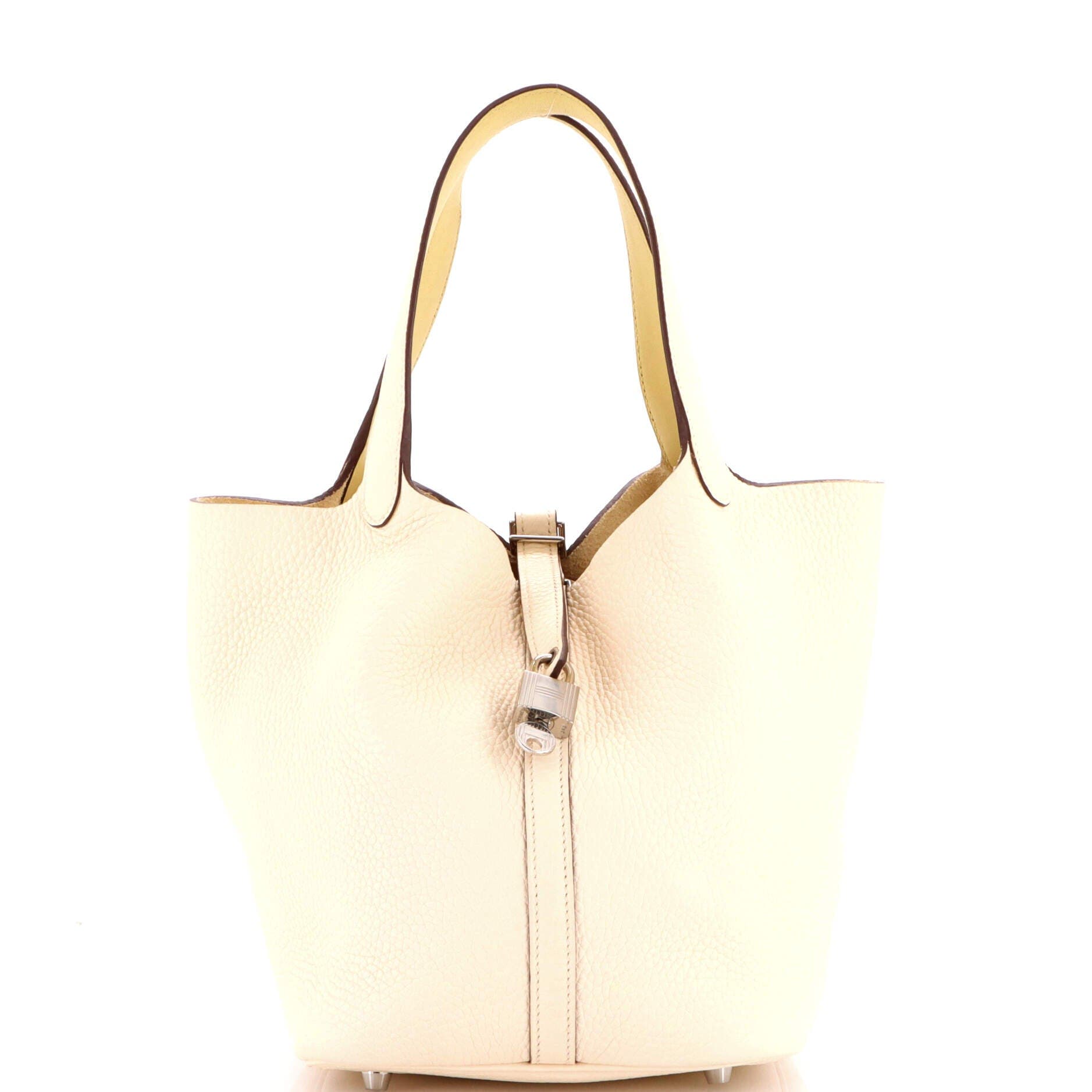 Pre-Owned Hermes Picotin Lock Bag Clemence MM, Main, color, Nata