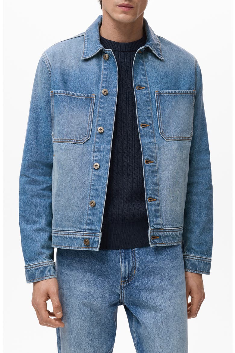 Slim Fit Denim Workwear Jacket, Main, color, MEDIUM BLUE