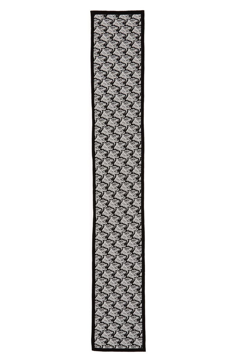 KENZO Allover Tiger Jacquard Wool Scarf, Alternate, color, 