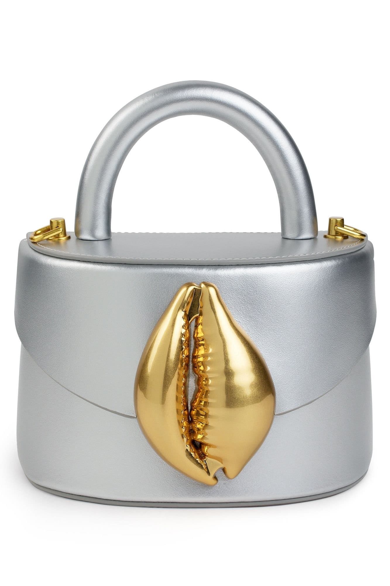 Metallic Silver Viera Cowrie Shell, Main, color, Metallic Silver