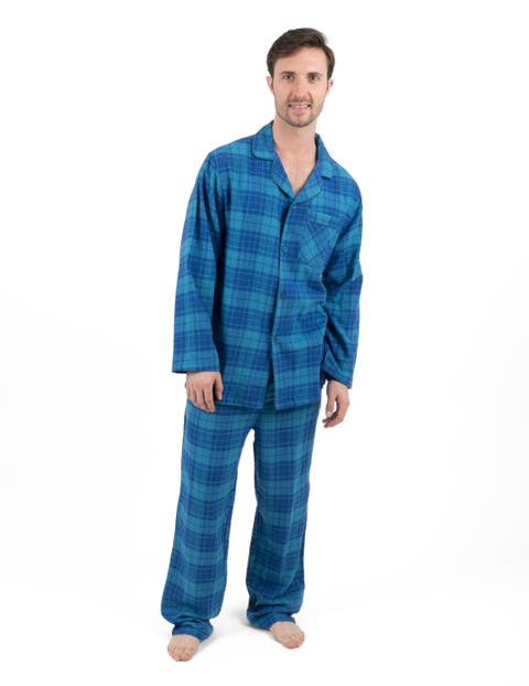 Men's Cotton Flannel Printed Holiday Pajama Set