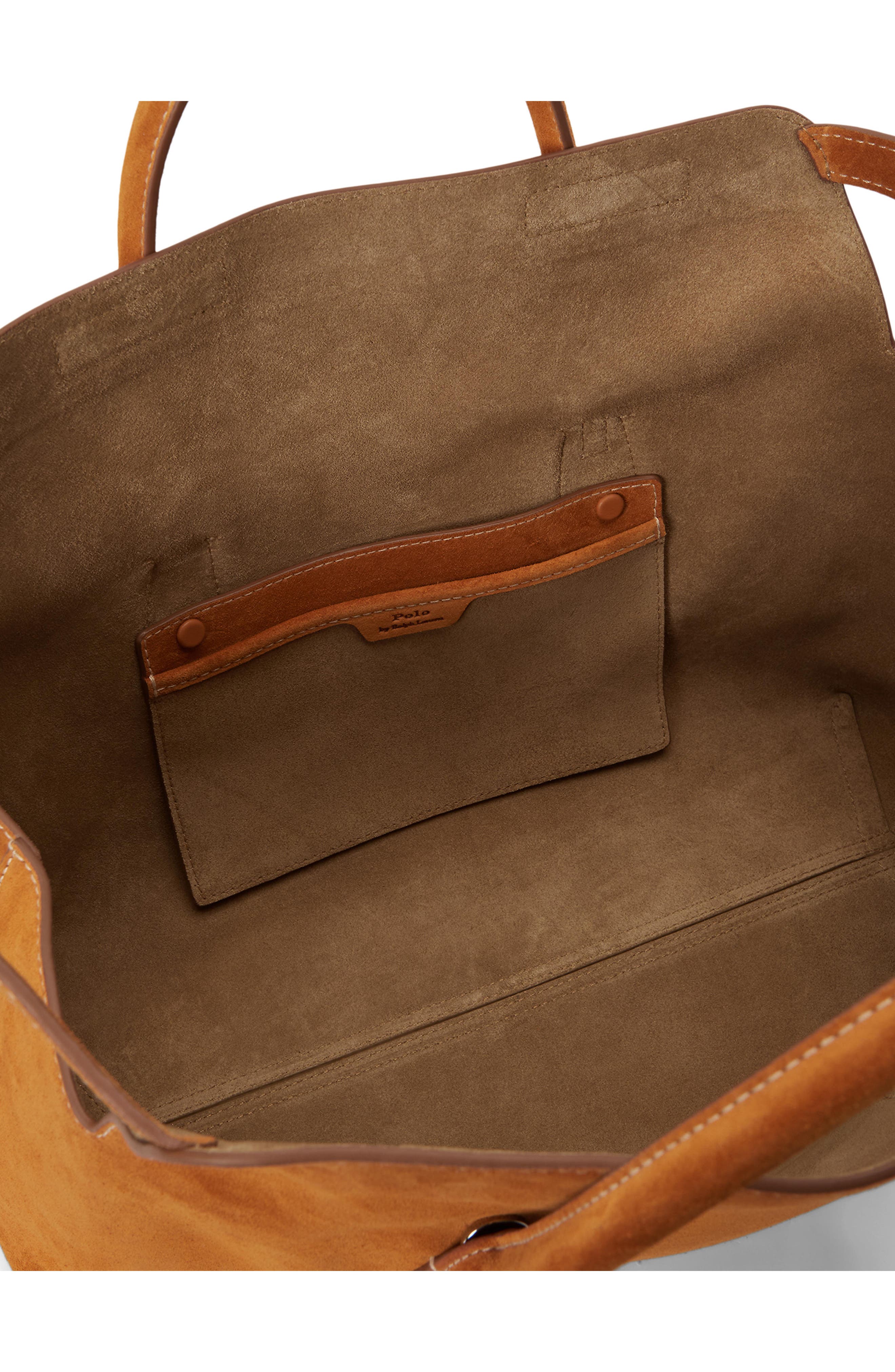 Medium Suede Satchel, Alternate, color, TURMERIC