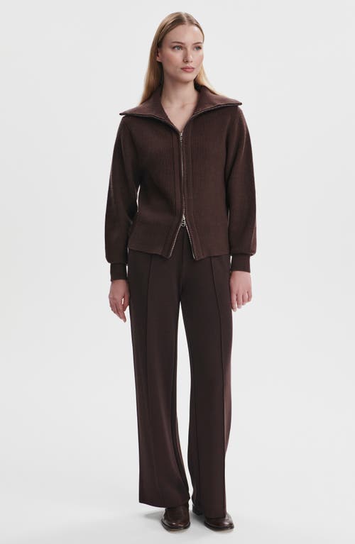 Varley Enrico Knit Zip Jacket In Brown