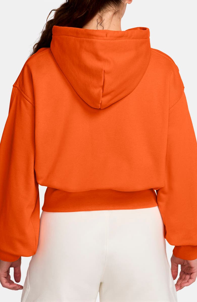 Jordan Flight Fleece Crop Hoodie, Alternate, color, Starfish/ Campfire Orange