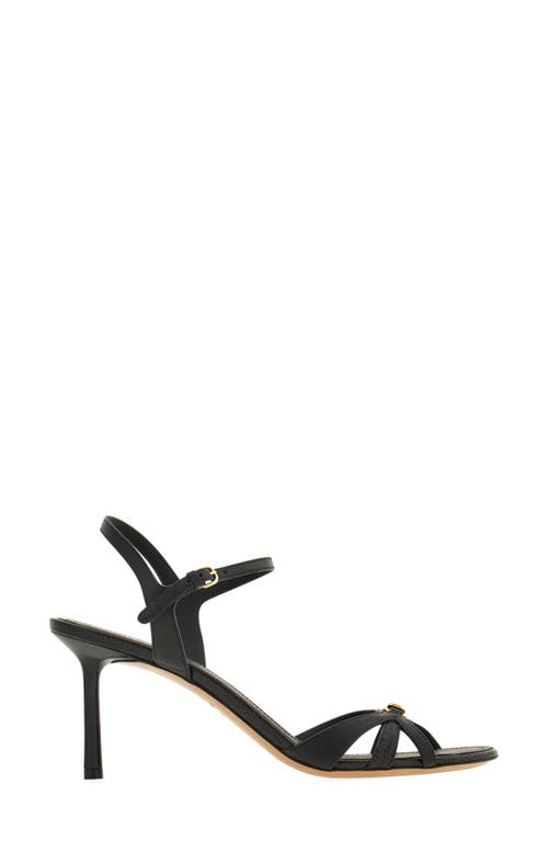 Ferragamo Strappy Sandal With New Vara Buckle In Nero