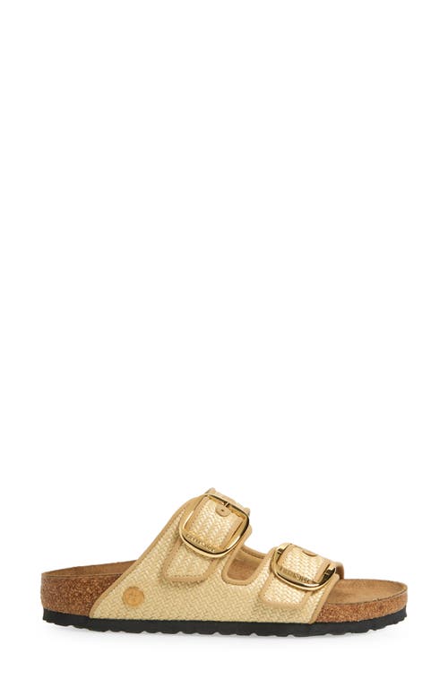 Birkenstock Arizona Hammered Big Buckle Slide Sandal In Sand