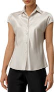 Lilysilk Bias Cut Cap-Sleeve Silk Shirt