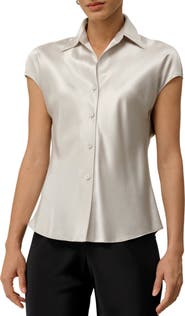 Lilysilk Bias Cut Cap-Sleeve Silk Shirt