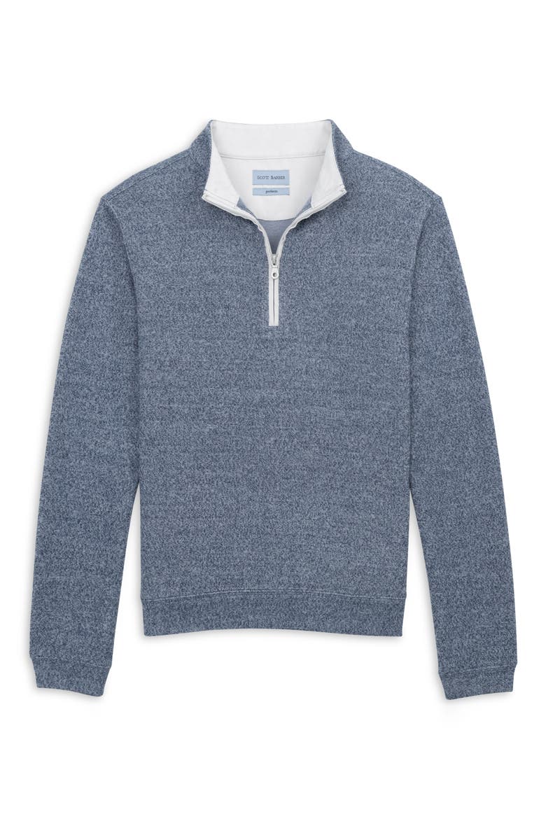 Marled Sweater Knit Quarter Zip Pullover, Alternate, color, INDIGO