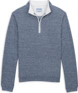Scott Barber Marled Sweater Knit Quarter Zip Pullover