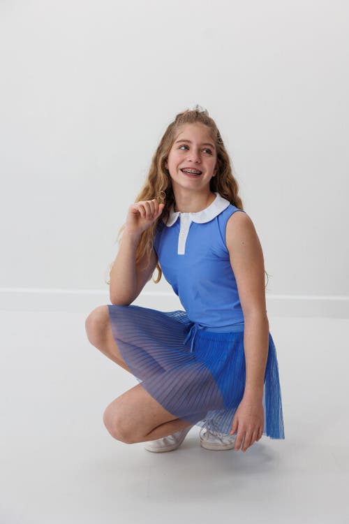 Courtside Kids Girly Girls Tank Top In Sky Blue