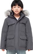 Rokka&Rolla Kids' Parka Coat with Detachable Trim