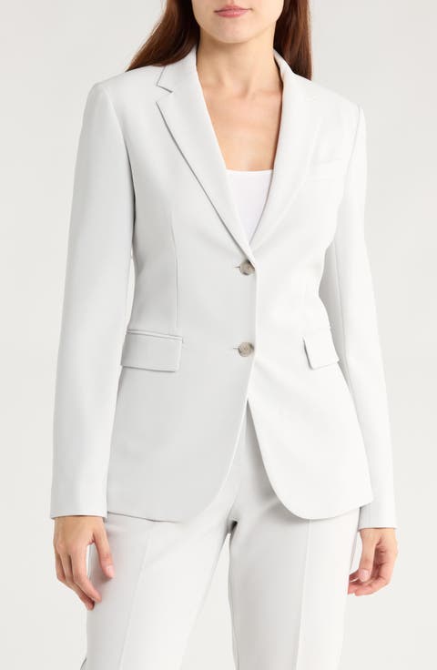 スーツ THEORY Women Suit Jackets N1106113B13 White Theory Shrunken Patch Pocket Blazer | Bloomingdale's