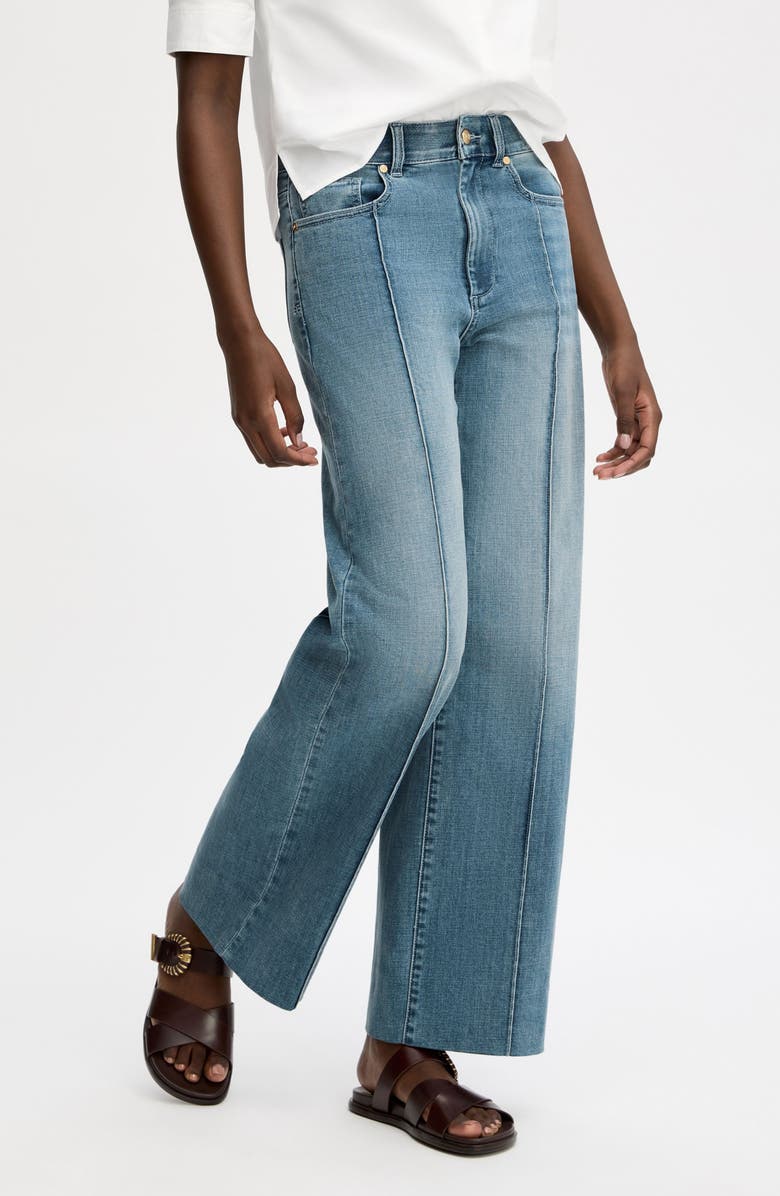 Sam Edelman High Waist Wide Leg Trouser Jeans, Main, color, Poppy Indigo Wash