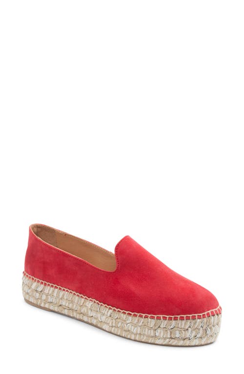 Patricia Green Avery Platform Epsadrille Flat In Red Suede